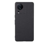 Custodia Cover Per VIVO iQOO NEO7,Surface Raised grain design,Anti caduta protezione,Anti impronte digitali,Anti graffi,plastica morbida imitazione pelle aspetto -Black