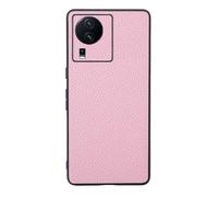 Custodia Cover Per VIVO iQOO NEO7,Surface Raised grain design,Anti caduta protezione,Anti impronte digitali,Anti graffi,plastica morbida imitazione pelle aspetto -Pink
