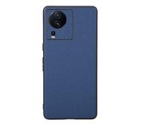 Custodia Cover Per VIVO iQOO NEO7,Surface Raised grain design,Anti caduta protezione,Anti impronte digitali,Anti graffi,plastica morbida imitazione pelle aspetto -Blue
