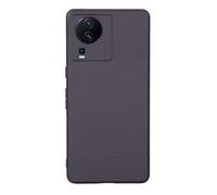 Custodia Cover Per VIVO iQOO NEO7,Surface Raised grain design,Anti caduta protezione,Anti impronte digitali,Anti graffi,plastica morbida imitazione pelle aspetto -Grey