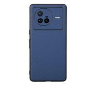 Custodia Cover Per VIVO X80,Surface Raised grain design,Anti caduta protezione,Anti impronte digitali,Anti graffi,plastica morbida imitazione pelle aspetto -Blue