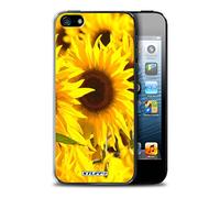 Custodia/Cover Rigide/Prottetiva STUFF4 stampata con il disegno Fiori del giardino floreale per Apple iPhone 5/5S - Girasoli