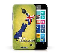 Custodia/Cover Rigide/Prottetiva STUFF4 stampata con il disegno Nazioni bandiera per Nokia Lumia 630 - Nuova Zelanda