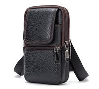 Custodia da cintura in pelle per telefono cellulare, borsa a tracolla in pelle per telefono uomo, verticale piccola cintura da uomo, borsa per smartphone, borsa a banana a portafoglio, borsa a spalla