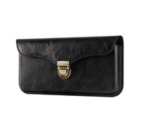 Custodia da Cintura Pelle per Cellulare, Pelle Borsa per Cellulari Nero, 6.7" Orizzontale Piccola PU Pelle Marsupio Sacchetto Clip da Cintura Portafoglio con Moschettone Sport Telefono Porta Borsetta