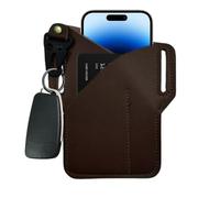 Custodia da cintura per cellulare, per cellulare con passante per cintura, porta carte di credito resistente per corsa, picnic, viaggi, escursioni e shopping (marrone scuro)