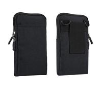 Custodia da Cintura per Cellulare Uomo, Fondina a Tracolla per Cellulare Nero, Verticale Borsello Borsetta Messenger Travel Shoulder Waist Bag Portafoglio Campeggio Borsa da Cintura con Passante