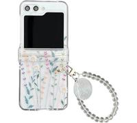 Custodia da donna floreale per Galaxy Flip 6 2024, custodia floreale per Samsung Z Flip 6, custodia protettiva rigida trasparente in policarbonato per Samsung Galaxy Z Flip 6 5G con cinturino colorato