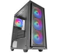 MARSGAMING MC-AIR, Case Gaming ATX, 4x Ventole FRGB Rainbow 120mm, Pannello Frontale Mesh, Finestra Laterale in Vetro Temperato, Semitorre PC Doppia Camera, Supporto Raffreddamento a Liquido, Nero