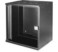 DIGITUS Armadio di rete - Rack 19 pollici 12 U - non montato - montaggio a parete - profondità 400 mm - profondità utile 319,25 mm - Capacità di carico 60 kg - porta in vetro - serie SOHO Pro - nero