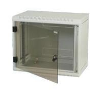 INL Rack 19" da parete, una sezione, 600x495, 06U, IP30, porta in vetro, grigio