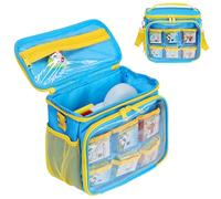 Custodia da trasporto compatibile con Little Tikes Story Dream Machine Books Starter Set, organizer per bambini Little Tikes Proiettore Storybook Riproduzione audio e serie di personaggi, Blu e giallo