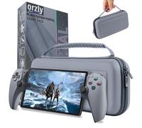 Custodia da trasporto Orzly progettata per il lettore remoto Playstation Portal per console PS5, protezione da viaggio e conservazione per caricabatterie per cuffie e altro Nero/Bianco