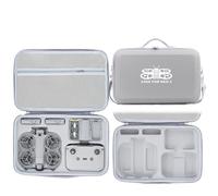 Custodia da trasporto per DJI Neo 2 Fly More Combo portatile PU Custodia protettiva Grande Capacità Organizer Bag con tracolla, Grigio con motivi, Custodia in poliuretano