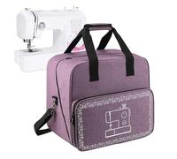 Custodia da trasporto per macchina da cucire, organizer per macchina da cucire, macchina da cucire protettiva con loop e tasche, borsa da cucito per macchine standard Brother Janome, Viola,