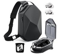 Custodia da Trasporto per Meta Quest 3S/Quest 3/Quest 2/Vision Pro/Pico 4, Custodia rigida da viaggio Compatibile con Kiwi Design/Bobovr Elite Cinturino e Accessori per Controller, Zaino a Tracolla
