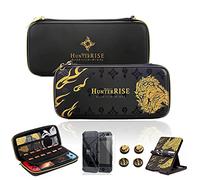 Custodia da trasporto per Nintendo Switch, Monster Hunter Rise custodia rigida con protezione schermo HD, tappo per pollice e supporto, custodia da viaggio portatile 4 in 1 per console NS e accessori