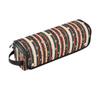 Custodia da viaggio 2 in 1 a righe natalizie con tappetino resistente al calore, custodia da viaggio portatile per straigheners, arricciacapelli, asciugacapelli, accessori per capelli que necesito