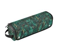 Custodia da viaggio 2 in 1 con struttura in marmo verdastro, con cuscinetto resistente al calore, organizer per strumenti per capelli, per strumenti caldi, ferro arricciacapelli, piastre volumizzanti