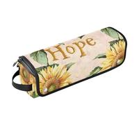 Custodia da viaggio 2 in 1 per ferro arricciacapelli, con cuscinetto resistente al calore, custodia da viaggio a doppio strato, per ferri da stiro, piastra per arricciacapelli, girasole Hope Rose Gold