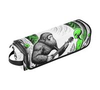 Custodia da viaggio 2 in 1 per ferro arricciacapelli con cuscinetto resistente al calore, riproduce mostri di chitarra, stampa di alieni, impermeabile, organizer da viaggio per strumenti caldi, ferri