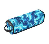 Custodia da viaggio 2 in 1 per ferro arricciacapelli con tappetino in ferro, custodia da viaggio per raddrizzatori, arricciacapelli, asciugacapelli, blu fulmine turchese