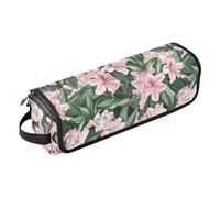 Custodia da viaggio 2 in 1 per ferro arricciacapelli con tappetino resistente al calore, antipolvere, borsa da viaggio per piastre, piastre arricciacapelli, alberi del Nepal, rododendro, fiori estivi