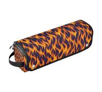 Custodia da viaggio 2 in 1 per ferro arricciacapelli con tappetino resistente al calore, custodia da viaggio a doppio strato, per utensili caldi e accessori per la cura dei capelli, astratto, fiamma