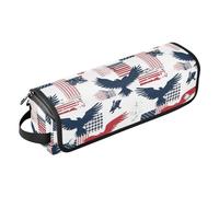 Custodia da viaggio 2 in 1 per ferro arricciacapelli con tappetino resistente al calore, custodia da viaggio portatile per utensili caldi e accessori per la cura dei capelli, rosso blu Big Bird