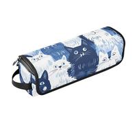 Custodia da viaggio 2 in 1 per ferro arricciacapelli con tappetino resistente al calore, organizer portatile per acconciature, arricciacapelli, asciugacapelli, gatti divertenti, organizer per