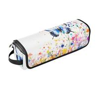 Custodia da viaggio 2 in 1 per ferro arricciacapelli con tappetino rimovibile resistente al calore, borsa organizer da viaggio per straigheners, ferro arricciacapelli, asciugacapelli, farfalla chic