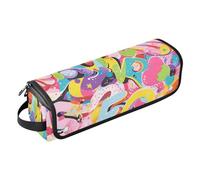 Custodia da viaggio 2 in 1 per ferro arricciacapelli e tappetino resistente al calore, borsa organizer da viaggio per utensili caldi e accessori per la cura dei capelli, opere d'arte graffiti colorate