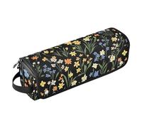 Custodia da viaggio 2 in 1 per ferro arricciacapelli e tappetino resistente al calore con cerniera, custodia da viaggio portatile per piastre, piastre, arricciacapelli, fiori, narcisi, narcisi, colore