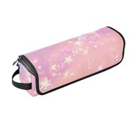Custodia da viaggio 2 in 1 per ferro arricciacapelli e tappetino resistente al calore con cerniera, custodia da viaggio portatile per piastre, piastre, arricciacapelli, stelle luccicanti, accessorio