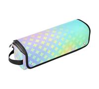 Custodia da viaggio 2 in 1 per ferro arricciacapelli e tappetino resistente al calore, custodia da viaggio per piastre, piastre e arricciacapelli, design laser colorato, borsa da viaggio per strumenti
