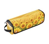 Custodia da viaggio 2 in 1 per ferro arricciacapelli e tappetino resistente al calore, organizer per strumenti per capelli, organizer per accessori per Straigheners Curling Iron Hair Dryer Girasole
