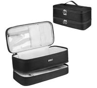 Custodia da viaggio compatibile con lo styler/asciugacapelli Shark Flexstyle, a doppio strato, compatibile con Dyson Airwrap Styler/Supersonic asciugacapelli e accessori, Nero, Compatto