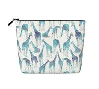 Custodia da viaggio con cerniera per organizzare le donne con motivo giraffa finta canapa borsa cosmetica grande capacità