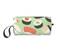 Custodia da viaggio con stampa di cibo per sushi, custodia portatile per cosmetici, borsa organizer con cerniera per organizzare in modo ordinato