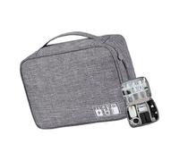 Custodia da viaggio per gadget elettronici, cosmetici, organizer portatile in tessuto Oxford, multifunzionale, borsa per il trucco multiuso, Grigio, Bellezza di massa