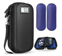 Custodia da viaggio per insulina 24 ore, approvata dalla TSA, con termometro e display della temperatura e 2 confezioni di ghiaccio riutilizzabili, borsa da viaggio portatile per medicinali per il