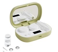 Custodia da viaggio per lenti a contatto, kit da viaggio per lenti a contatto da 9,8 cm, con detergente, in ABS, ricaricabile, con display a LED, 5 modalità e ricarica di tipo C, Verde, Refer to