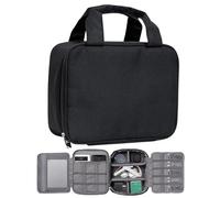 Custodia da viaggio per organizzatore elettronico - organizer adatto ai viaggi per corde, e dispositivi | design multi-tasca, ideale per uso domestico o E, nero