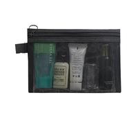 Custodia da viaggio per pennelli da trucco organizer per cosmetici da toilette per uomini e donne strumenti di bellezza in rete Dopp Kit sacchetto accessori per il lavaggio, Quadrato nero., Taglia