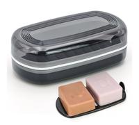 Custodia da viaggio per shampoo e bar, con coperchio, grande contenitore per sapone Kitsch, shampoo e balsamo, scatola per sapone ventilata a prova di perdite, per viaggi, campeggio, palestra, bagno