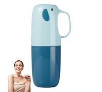 Custodia da viaggio per spazzolino da denti, portaspazzolino e dentifricio, 2 in 1, tazza da viaggio per collutorio con manico, contenitore per casa, scuola, campeggio, escursionismo, Blu, 7.48x2.76