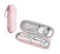 Custodia da viaggio per spazzolino elettrico Oral B/Oral-B Pro/Phlips Sonicare, custodia protettiva portatile impermeabile con tasca in rete e 2 coperture protettive per testine (rosa)
