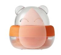 Custodia da viaggio per spugna da trucco, porta spugna per trucco,organizer per spugne per trucco con motivo orso - Supporto per spugna di bellezza da viaggio, custodia a v