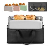 Custodia da viaggio per tostapane, borsa impermeabile per tostapane sottile a 2 fette, custodia protettiva con fodera in lamina e tasca