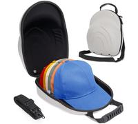 Custodia da viaggio rigida per cappelli da baseball, con tracolla regolabile e maniglia per il trasporto, organizer per cappelli fino a 6 cappelli, per donne e uomini, da viaggio a casa, grigio